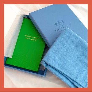 ✏️ Smythson Of Bond Street “Inspiration and Ideas”  bright green Panama notebook